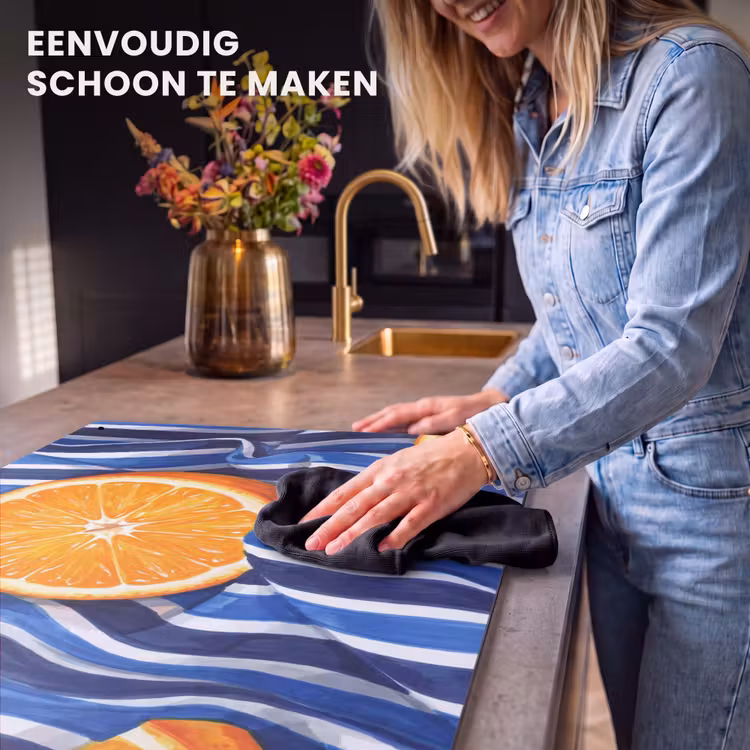 Inductiebeschermer & spatscherm (2in1) - Eten - Fruit - Oranje - Eten - Fruit - Oranje Inductie beschemer met haakjes klein