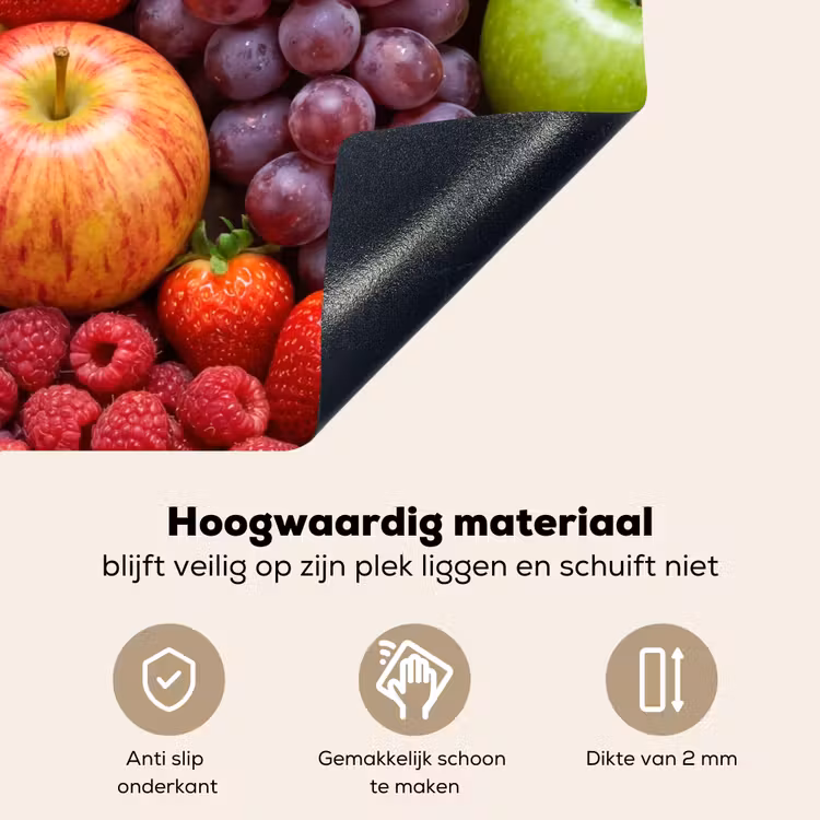 Eten - Fruit - Vers - Kleurrijk - Voeding Inductie beschemer met haakjes klein -ky-onderkant-nl