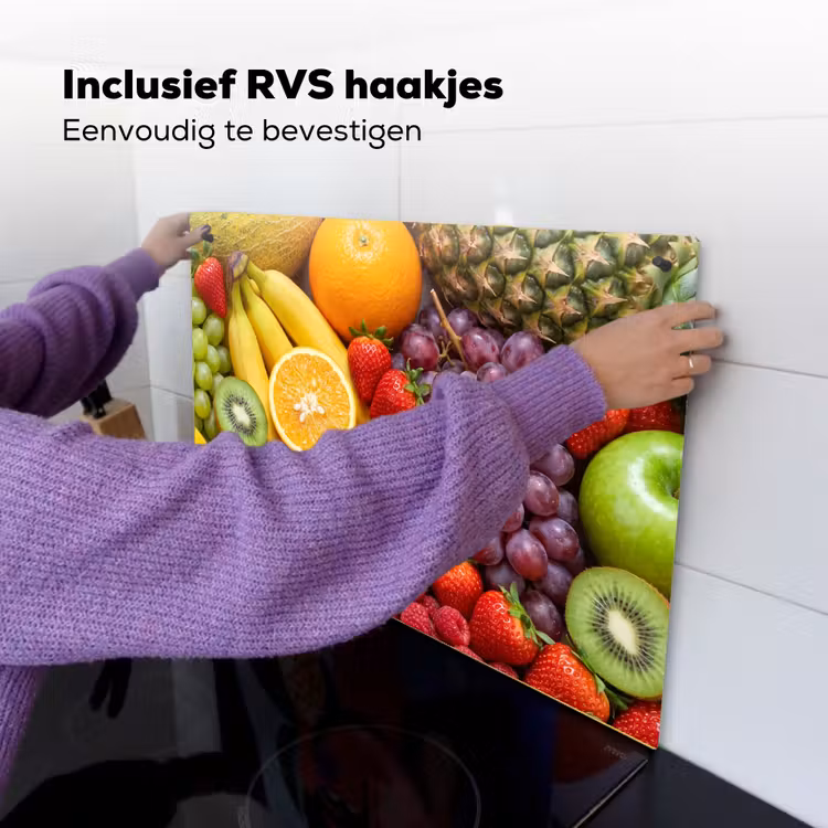 Eten - Fruit - Vers - Kleurrijk - Voeding Inductie beschemer met haakjes klein -ky-ophangen-nl