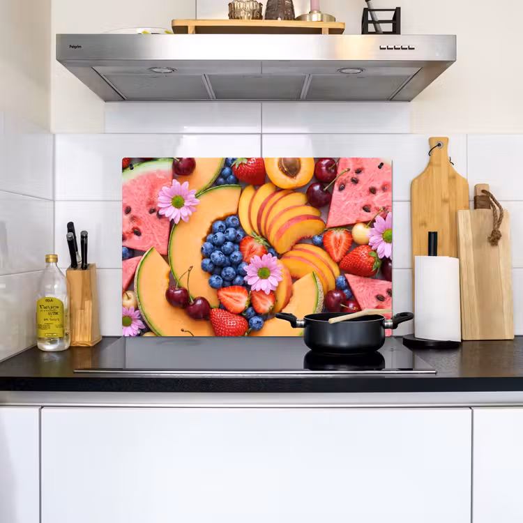 Eten - Fruit - Zomer - Kleurrijk Inductie beschemer met haakjes klein -sfeer2