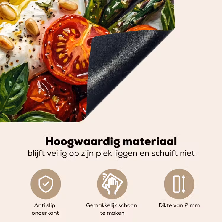 Eten - Groenten - Kaas - Modern - Vers Inductie beschemer met haakjes klein -ky-onderkant-nl