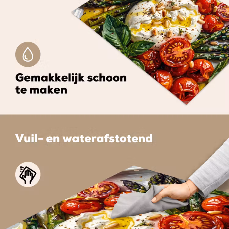 Eten - Groenten - Kaas - Modern - Vers Inductie beschemer met haakjes klein -ky-schoon-nl