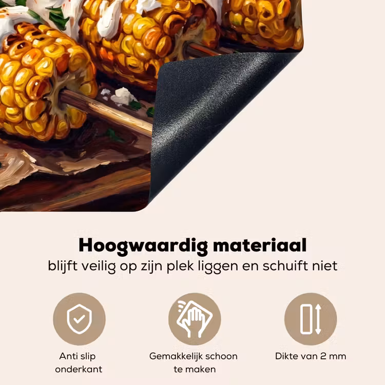 Eten - Maïs - Saus - Geschilderd - Geel Inductie beschemer met haakjes klein -ky-onderkant-nl
