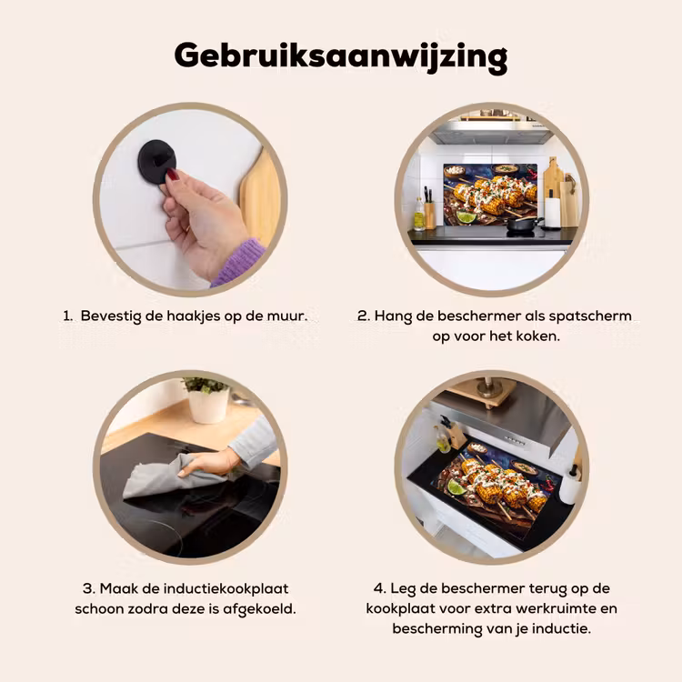 Eten - Maïs - Saus - Geschilderd - Geel Inductie beschemer met haakjes klein -ky-gebruik-nl