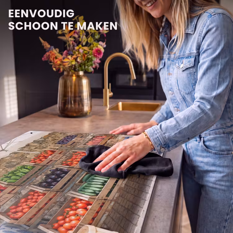 Inductiebeschermer & spatscherm (2in1) - Eten - Markt - Vers - Eten - Markt - Vers Inductie beschemer met haakjes klein