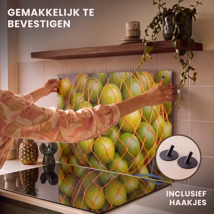 Eten - Net - Groen - Markt Inductie beschemer met haakjes klein -ky-ophangen-nl