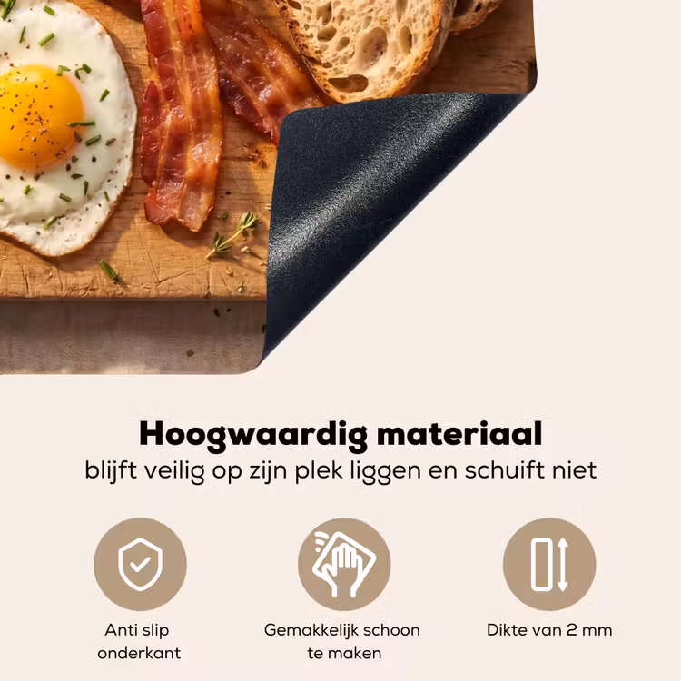 Eten - Ontbijt - Hout - Rustiek - Geel Inductie beschemer met haakjes klein -ky-onderkant-nl