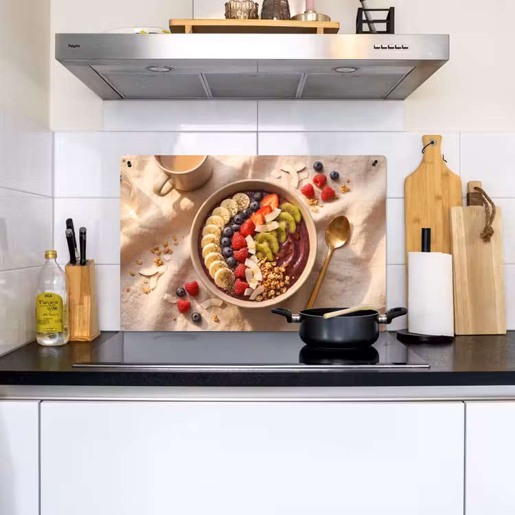 Eten - Ontbijtkom - Fruit - Gezond - Kleurrijk Inductie beschemer met haakjes klein -sfeer2