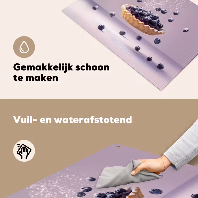 Eten - Taart - Bessen - Blauw Inductie beschemer met haakjes klein -ky-schoon-nl