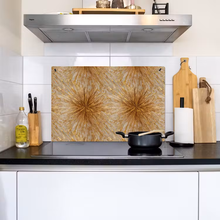 Explosie - Abstract - Goud - Wit Inductie beschemer met haakjes klein 777 -sfeer2