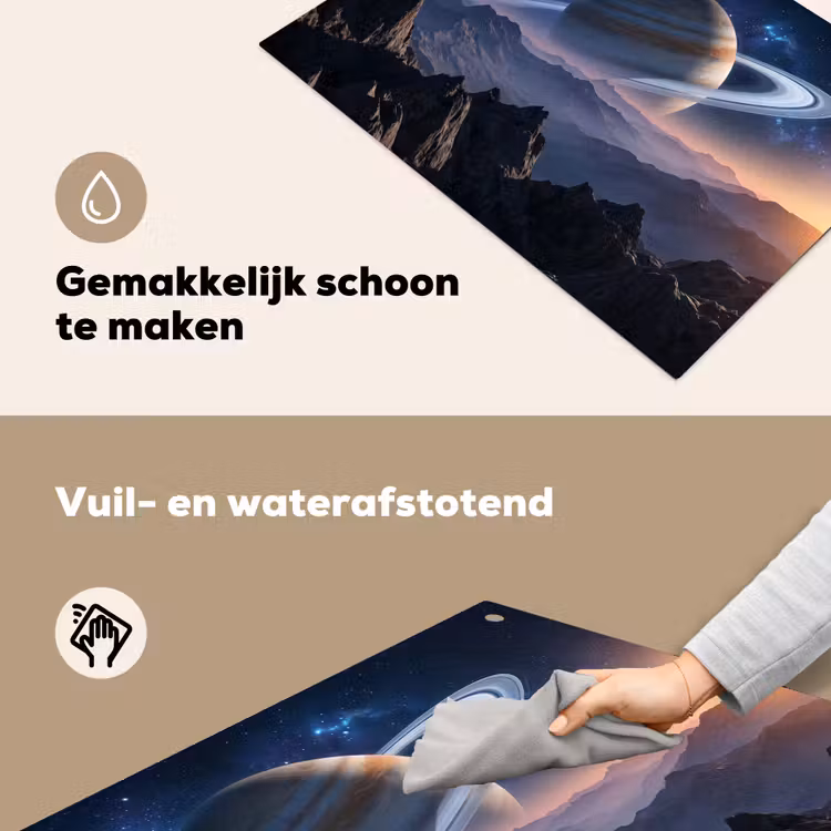Fantasy - Kosmos - Landschap Inductie beschemer met haakjes klein -ky-schoon-nl