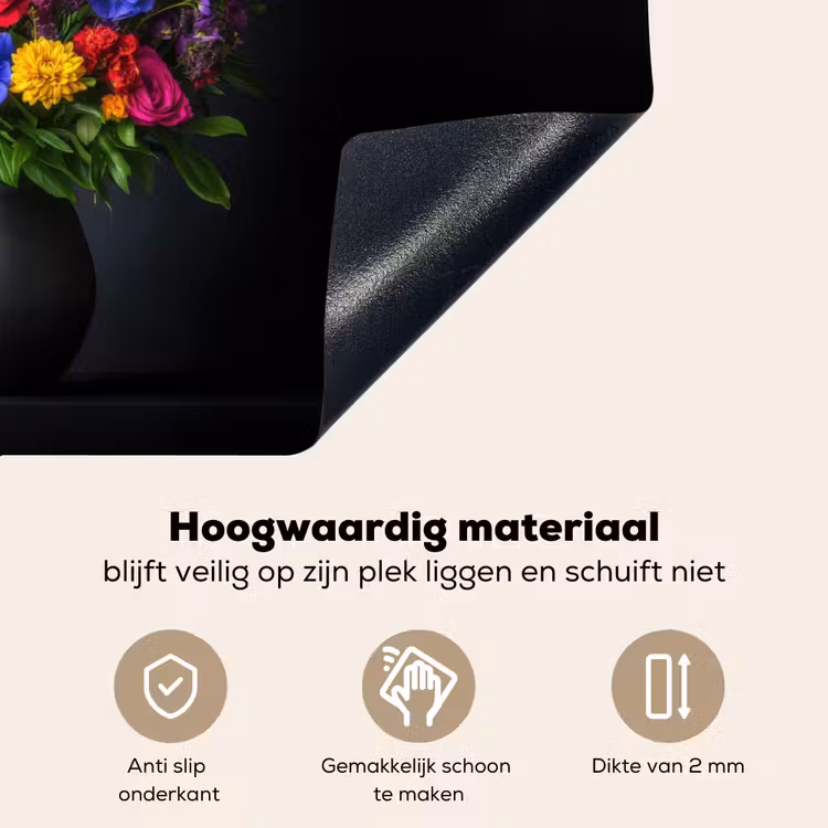 Felgekleurd - Bloemen - Vaas Inductie beschemer met haakjes klein -ky-onderkant-nl