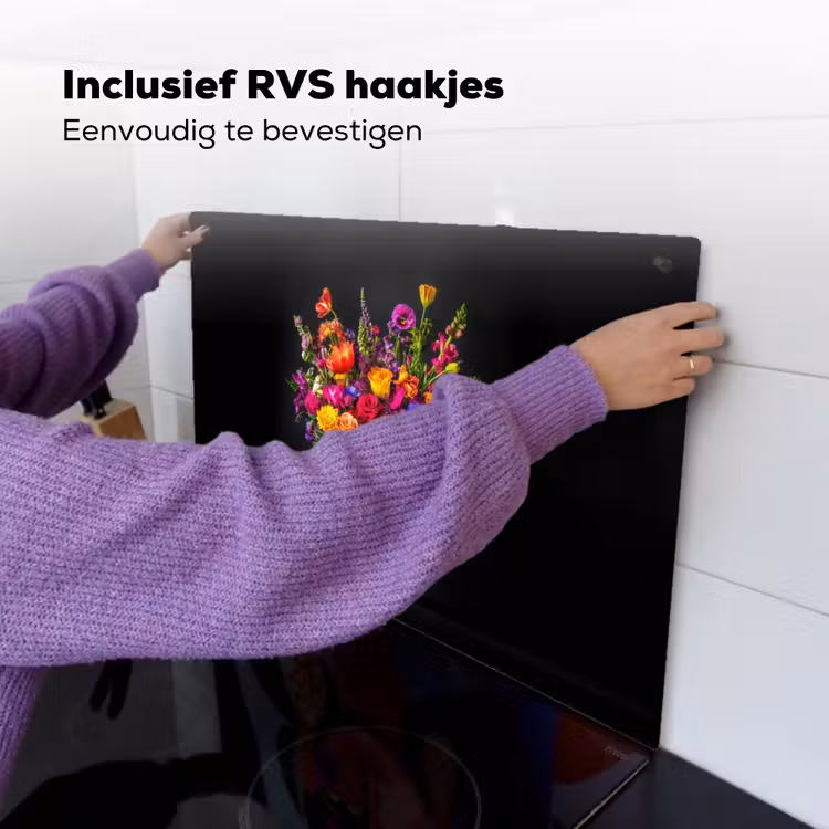Felgekleurd - Bloemen - Vaas Inductie beschemer met haakjes klein -ky-ophangen-nl