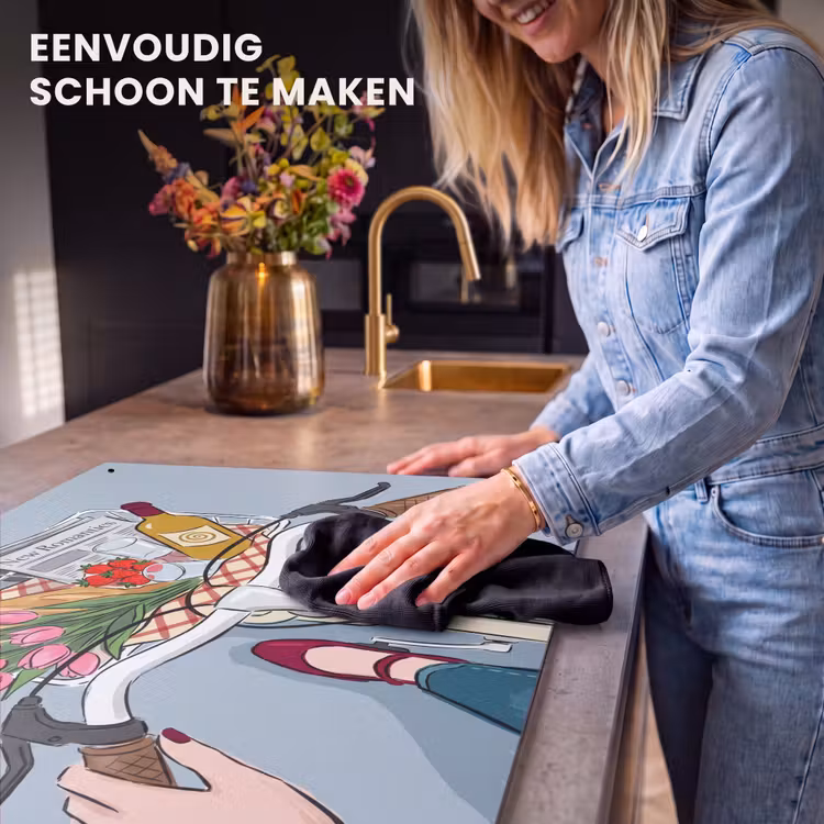 Fiets - Picknick - Zomer - Illustratie Inductie beschemer met haakjes klein -ky-schoon-nl