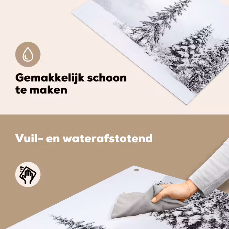 Fijnsparren - Sneeuw - Winter - Landschap - Stilte Inductie beschemer met haakjes klein -ky-schoon-nl
