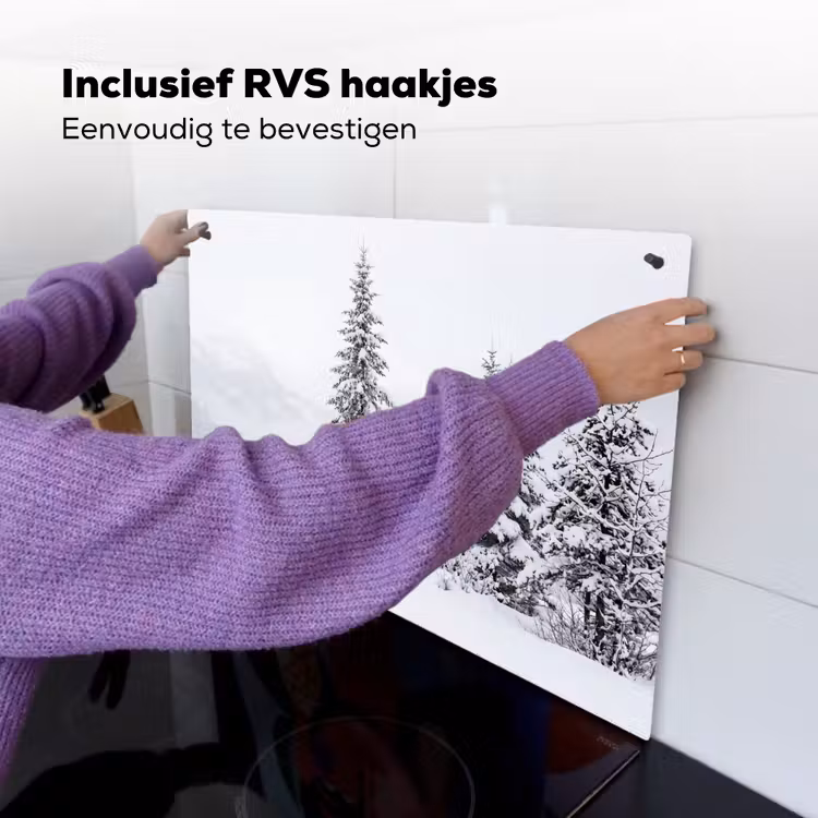 Fijnsparren - Sneeuw - Winter - Landschap - Stilte Inductie beschemer met haakjes klein -ky-ophangen-nl