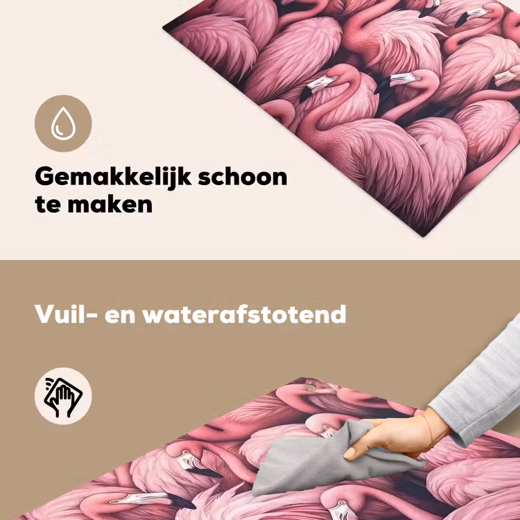 Flamingo - Roze - Dieren Inductie beschemer met haakjes klein -ky-schoon-nl