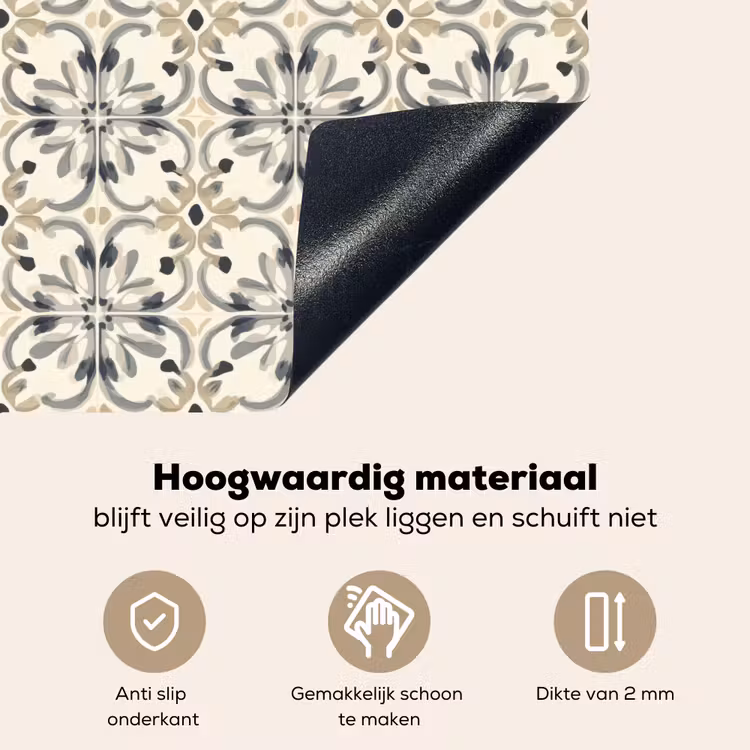 Floraal - Patroon - Kleurrijk Inductie beschemer met haakjes klein 777 -ky-onderkant-nl