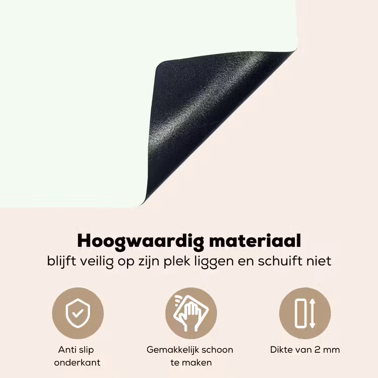 Focus on the good - Beige - Roze Inductie beschemer met haakjes klein -ky-onderkant-nl