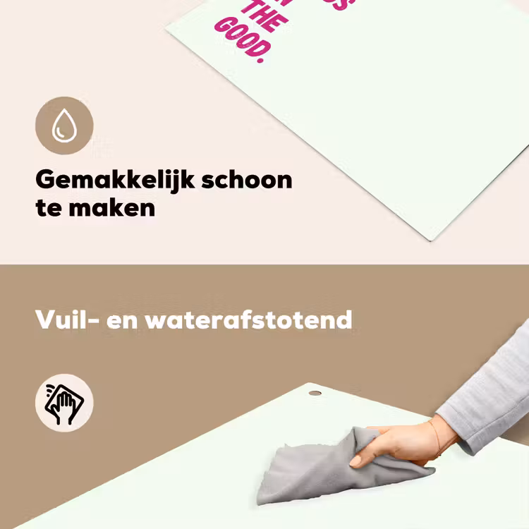 Focus on the good - Beige - Roze Inductie beschemer met haakjes klein -ky-schoon-nl