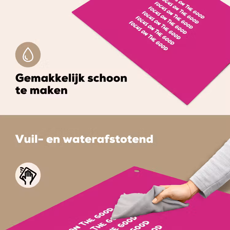 Focus on the good - Roze - wit Inductie beschemer met haakjes klein -ky-schoon-nl