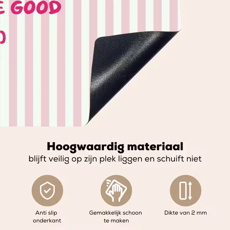 Focus on the good - Strepen - Roze - Smiley Inductie beschemer met haakjes klein -ky-onderkant-nl