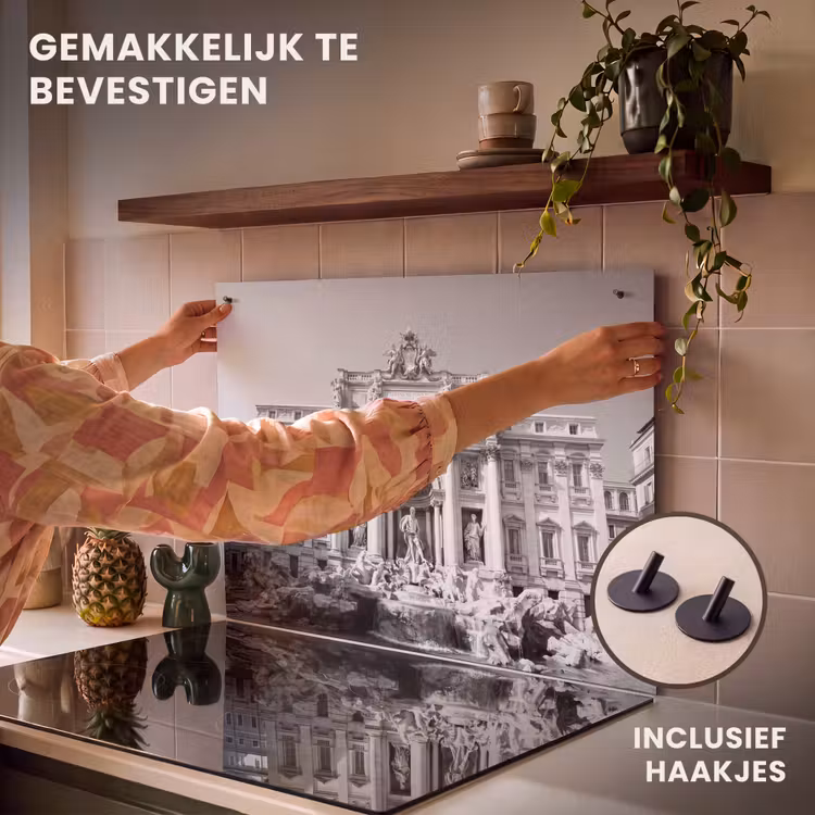 Fontein - Beelden - Architectuur - Zwart-wit Inductie beschemer met haakjes klein -ky-ophangen-nl