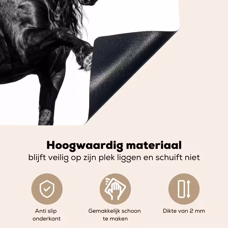Fries - Hengst - Modern Inductie beschemer met haakjes klein -ky-onderkant-nl