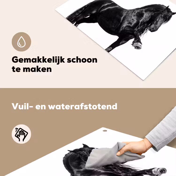 Fries - Hengst - Modern Inductie beschemer met haakjes klein -ky-schoon-nl