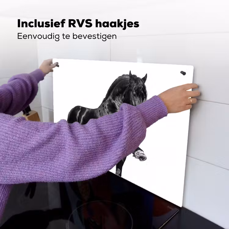 Fries - Hengst - Modern Inductie beschemer met haakjes klein -ky-ophangen-nl