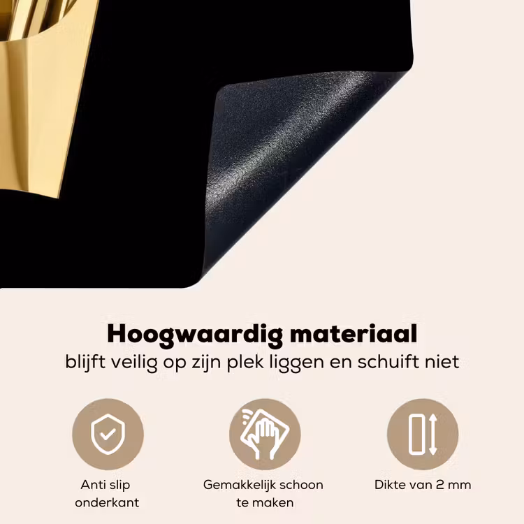 Friet - Goud - Chrome - Eten Inductie beschemer met haakjes klein -ky-onderkant-nl