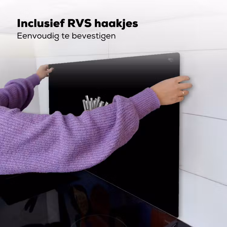 Frietjes - Futuristisch - Zilver Inductie beschemer met haakjes middel -ky-ophangen-nl