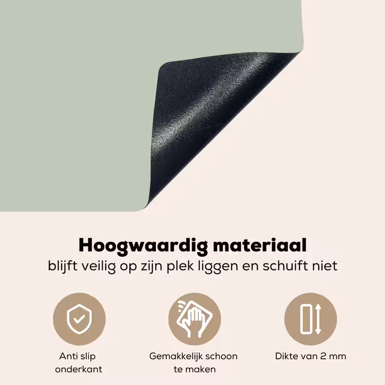 Frosted - Mint - Groen Inductie beschemer met haakjes klein 777 -ky-onderkant-nl