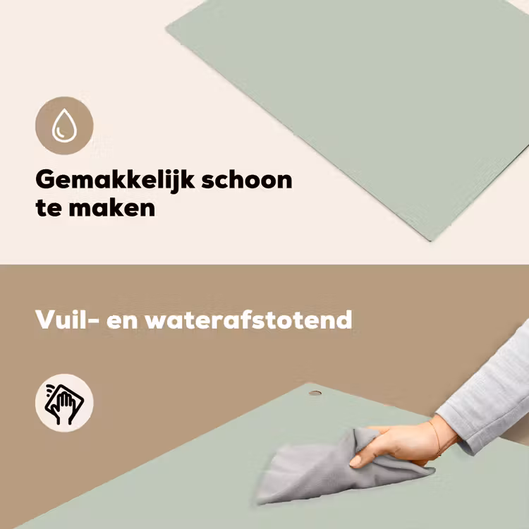 Frosted - Mint - Groen Inductie beschemer met haakjes klein 777 -ky-schoon-nl