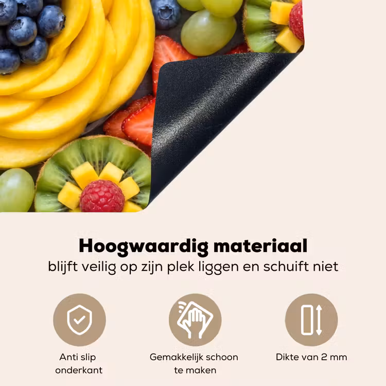 Fruit - Arrangement - Gezond - Kleurrijk - Eten Inductie beschemer met haakjes klein -ky-onderkant-nl