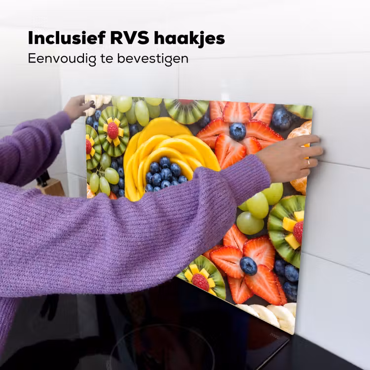 Fruit - Arrangement - Gezond - Kleurrijk - Eten Inductie beschemer met haakjes klein -ky-ophangen-nl
