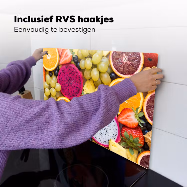 Fruit - Assortiment - Kleurrijk - Gezondheid Inductie beschemer met haakjes klein -ky-ophangen-nl