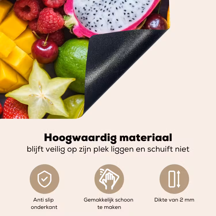 Fruit - Assortiment - Vers - Gezond - Kleurrijk Inductie beschemer met haakjes klein -ky-onderkant-nl