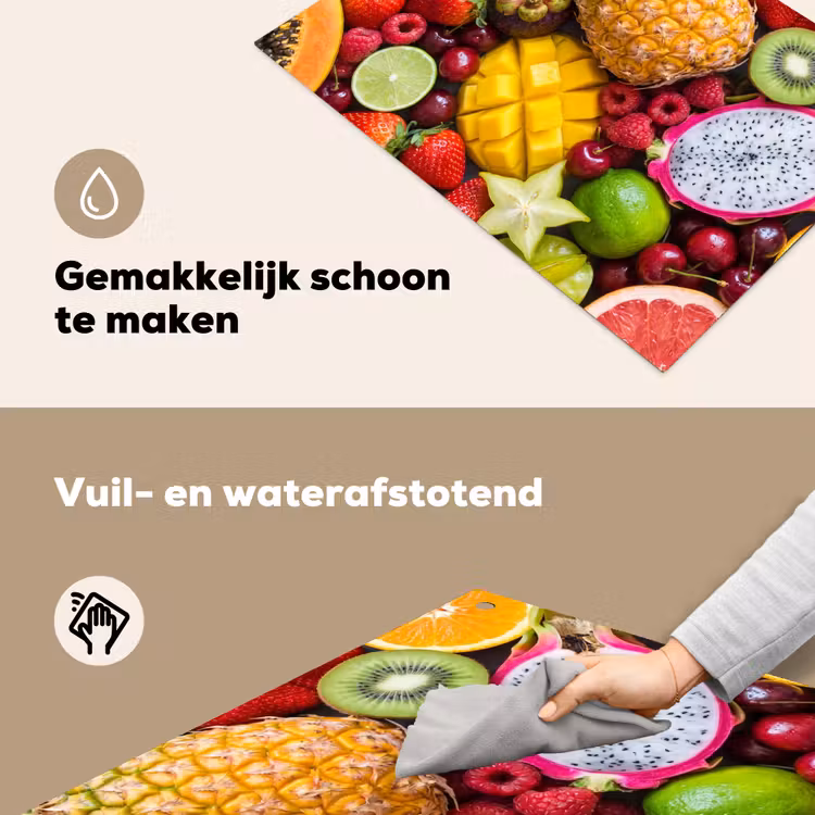 Fruit - Assortiment - Vers - Gezond - Kleurrijk Inductie beschemer met haakjes klein -ky-schoon-nl