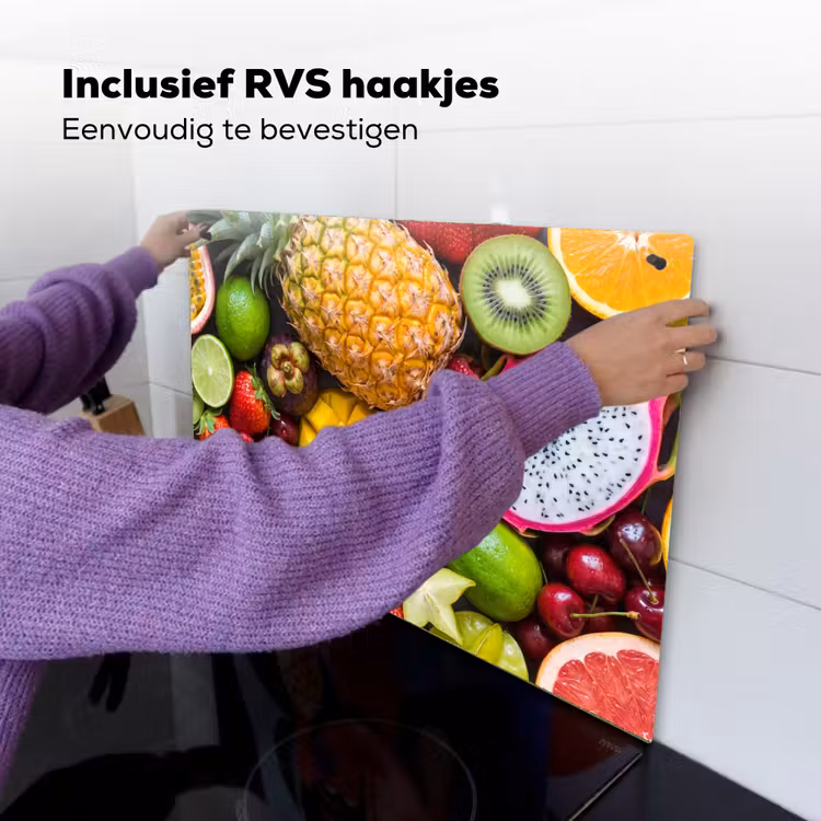 Fruit - Assortiment - Vers - Gezond - Kleurrijk Inductie beschemer met haakjes klein -ky-ophangen-nl