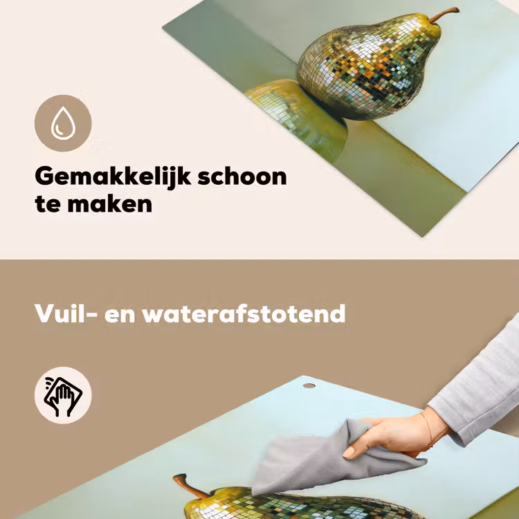 Fruit - Disco - Art - Glitter Inductie beschemer met haakjes klein -ky-schoon-nl