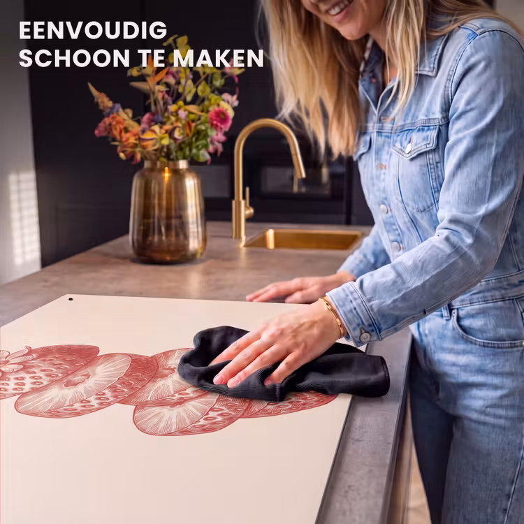 Fruit - Gesneden - Illustratie - Rood - Vintage Inductie beschemer met haakjes klein -ky-schoon-nl