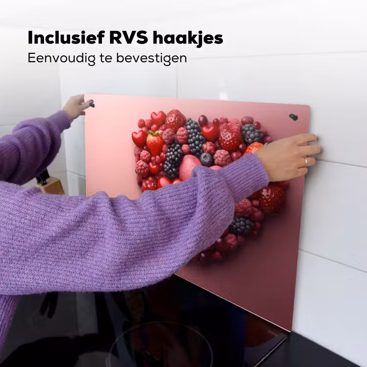 Fruit - Hartjes - Aardbeien - Frambozen - Bosbessen Inductie beschemer met haakjes klein -ky-ophangen-nl