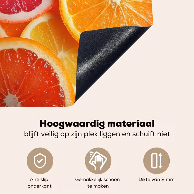 Fruit - Kleurrijk - Close up Inductie beschemer met haakjes klein -ky-onderkant-nl