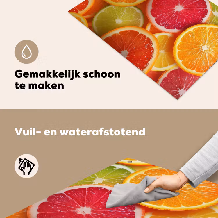 Fruit - Kleurrijk - Close up Inductie beschemer met haakjes klein -ky-schoon-nl