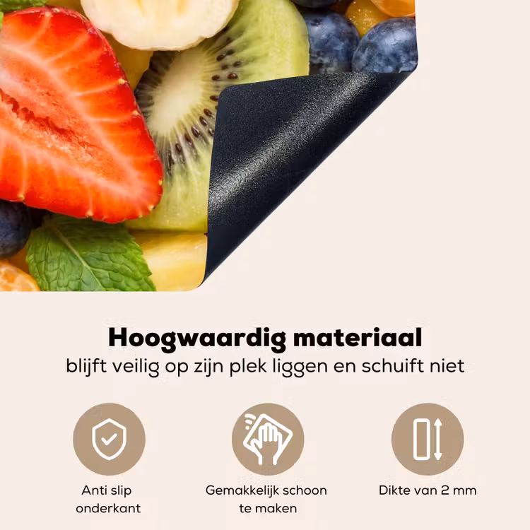 Fruit - Plakjes - Eten - Kleurrijk Inductie beschemer met haakjes klein -ky-onderkant-nl