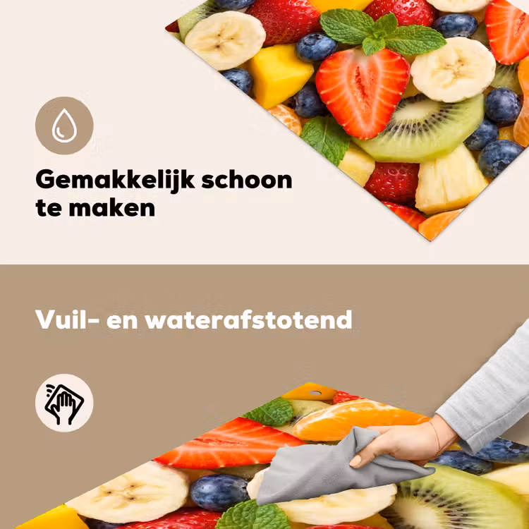 Fruit - Plakjes - Eten - Kleurrijk Inductie beschemer met haakjes klein -ky-schoon-nl