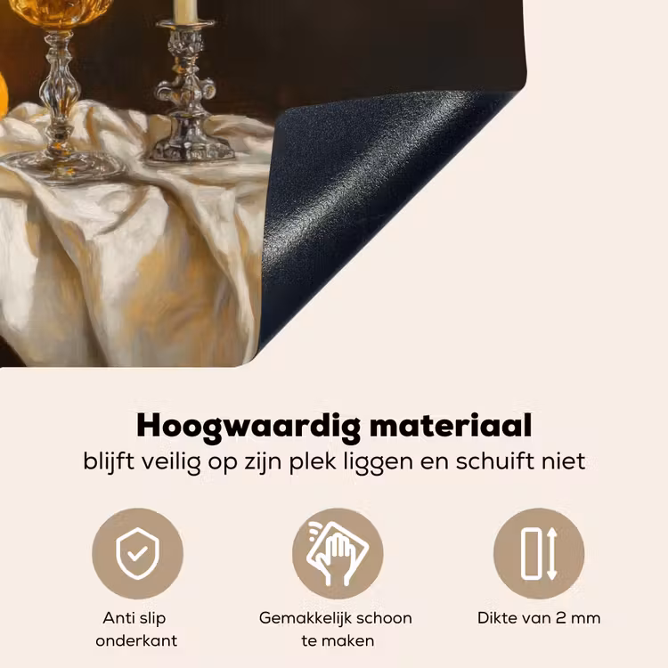 Fruit - Stilleven - Wijn - Kaars Inductie beschemer met haakjes klein -ky-onderkant-nl
