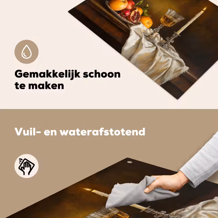Fruit - Stilleven - Wijn - Kaars Inductie beschemer met haakjes klein -ky-schoon-nl