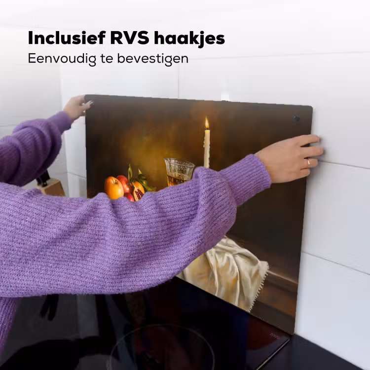 Fruit - Stilleven - Wijn - Kaars Inductie beschemer met haakjes klein -ky-ophangen-nl